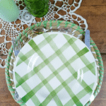 ASSIETTE PLATE MOULIN DES LOUPS NAPPE VERTE