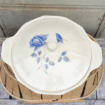 LEGUMIER DIGOIN MOTIF ROSE BLEU BORDURE EXAGONALE – Image 2