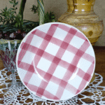 ASSIETTE CREUSE CALOTTE MOULIN DES LOUPS NAPPE ROUGE