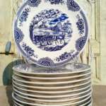 ASSIETTE PLATE MOTIF BLEU – Image 3