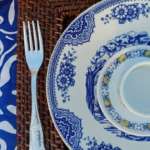 ASSIETTE PLATE MOTIF BLEU – Image 4