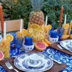 ASSIETTE PLATE MOTIF BLEU